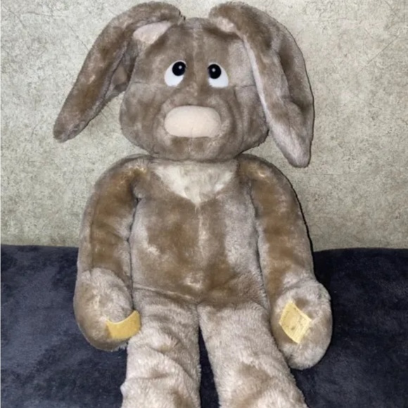 Easter Rabbit Plush Latching Hand Wallace Berrie Brown Vintage 1982 26”Long - Picture 7 of 8